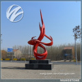 Public art abstract large red paint flame sculpture for Arabia decoration